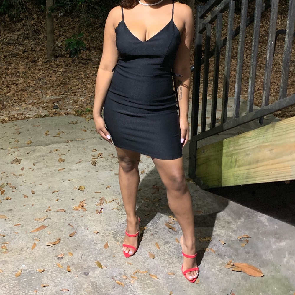 Belted Black Dress
